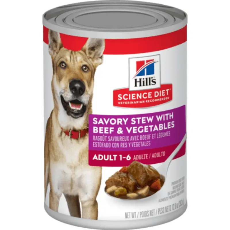 Science Diet Savory Stew with Beef & Vegetables Adult Canned Dog Food, 12.8oz