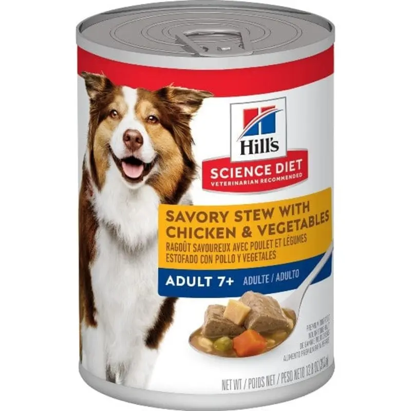 Science Diet Savory Stew with Chicken & Vegetables Adult 7+ Canned Dog Food, 12.8oz
