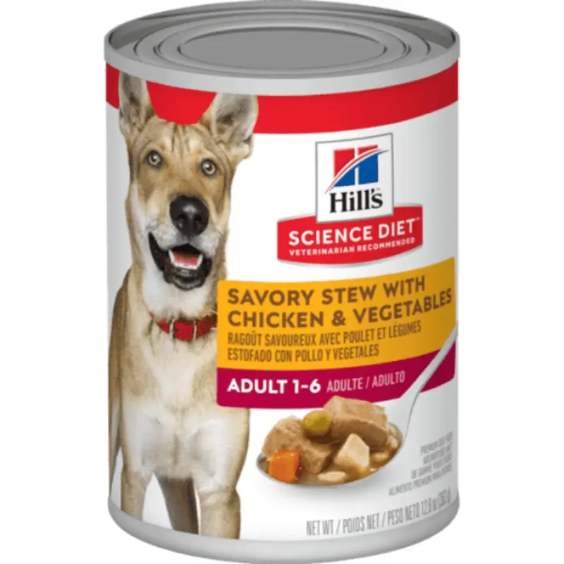 Science Diet Savory Stew with Chicken & Vegetables Adult Canned Dog Food, 12.8oz