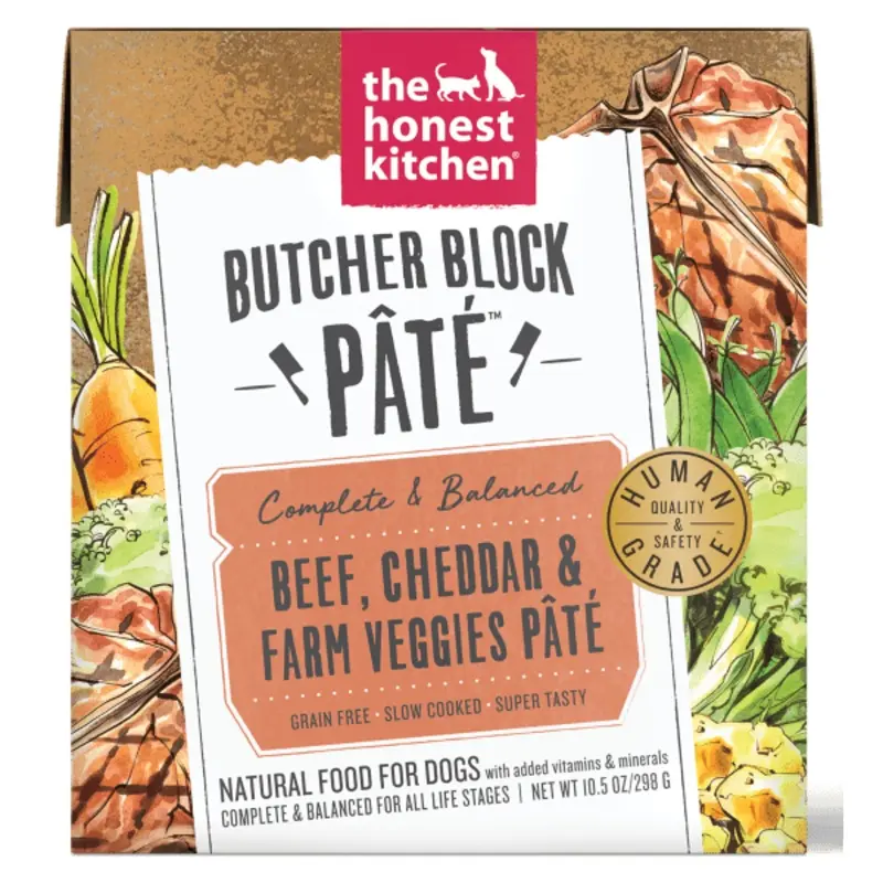 The Honest Kitchen Butcher Block Pate; Beef, Cheddar & Farm Veggies Wet Dog Food
