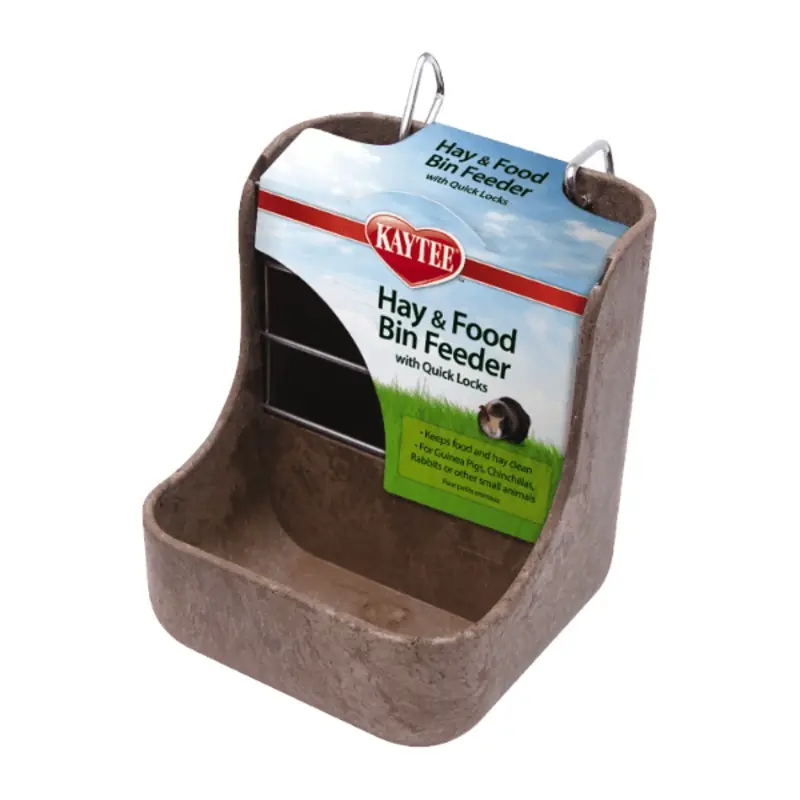 Kaytee Hay & Food Bin Feeder with Quick Locks