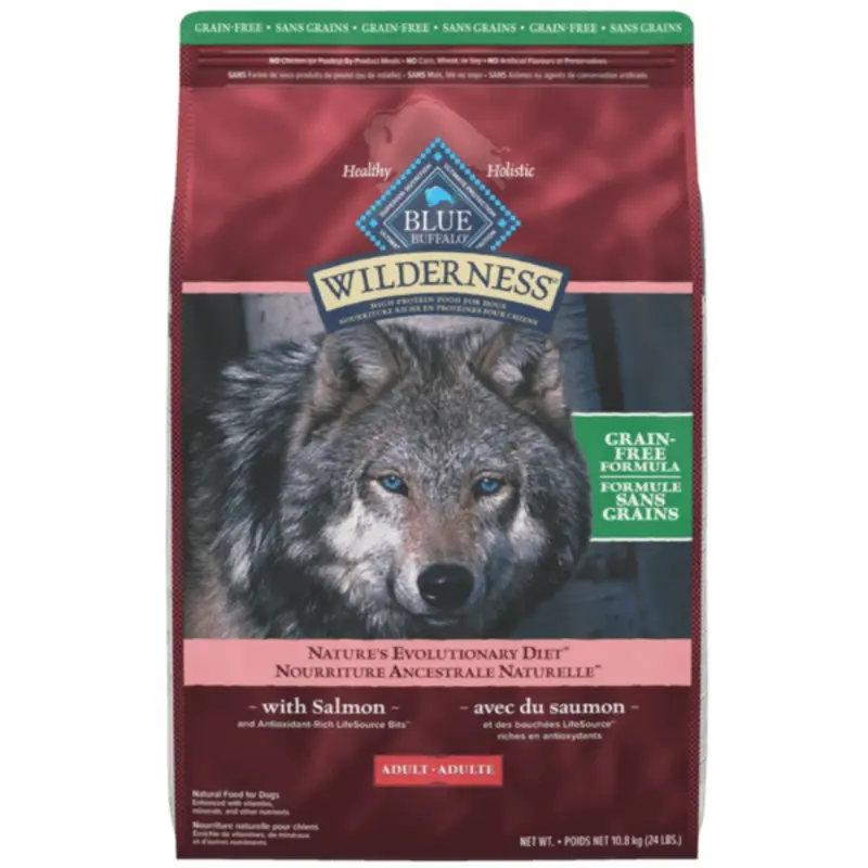 BLUE Wilderness Grain Free Salmon Recipe Dry Dog Food, 24lb