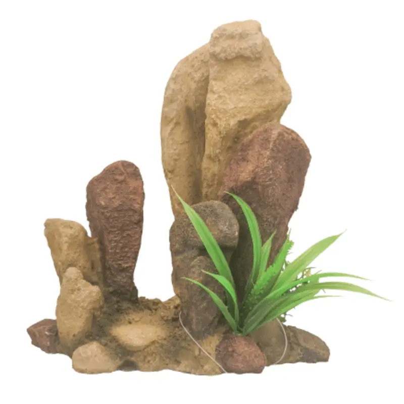 Repti Gear Rock with Plants Ornament