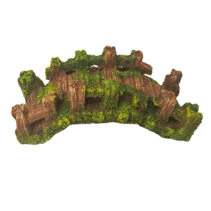 Fish Gear Mossy Bridge Aquarium Ornament
