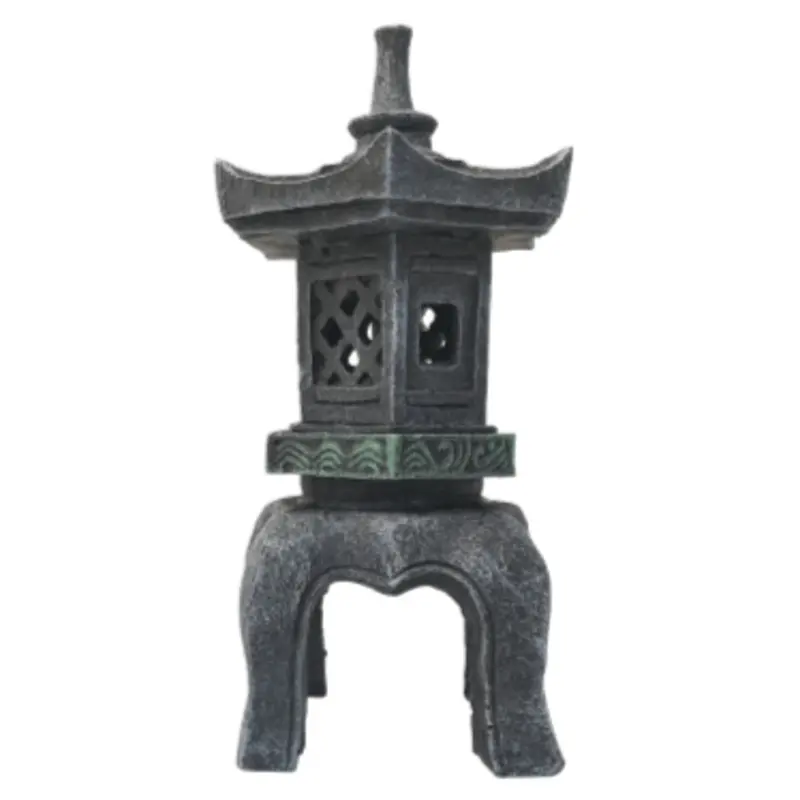 Fish Gear Pagoda Lantern Aquarium Ornament