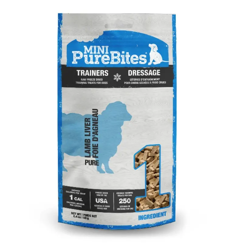 PureBites Freeze Dried Mini Training Lamb Liver Dog Treats, 68g