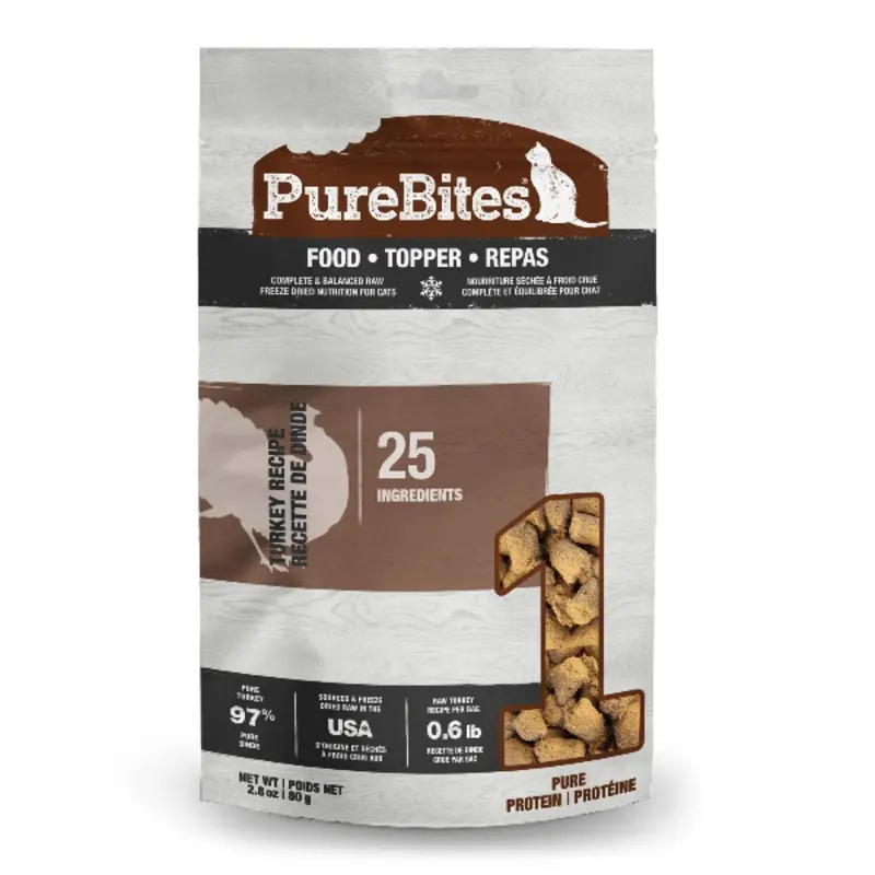 PureBites Freeze Dried Turkey Recipe Food Topper for Cats