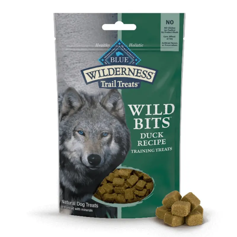 BLUE Wilderness Trail Treats Wild Bits Duck Recipe Dog Training Treats