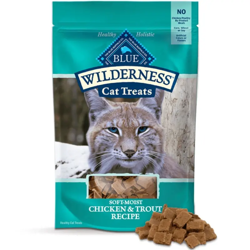 BLUE Wilderness Soft-Moist Cat Treats; Chicken & Trout
