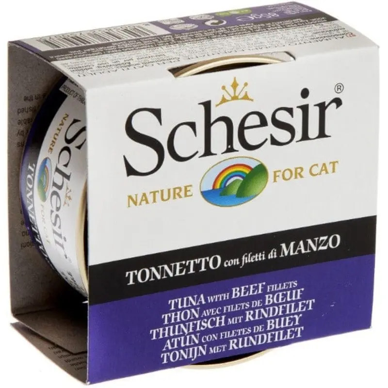 Schesir Tuna Entre with Beef Fillets in Jelly Adult Wet Cat Food