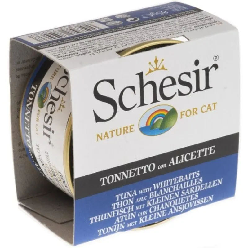 Schesir Tuna Entre with Whitebaits in Jelly Adult Wet Cat Food
