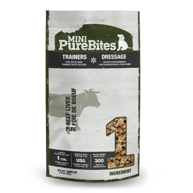 PureBites Freeze Dried Mini Training Beef Liver Dog Treats, 85g