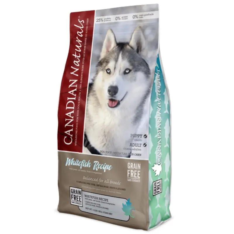 Canadian Naturals Grain Free Whitefish Recipe Dry Dog Food, 25lb