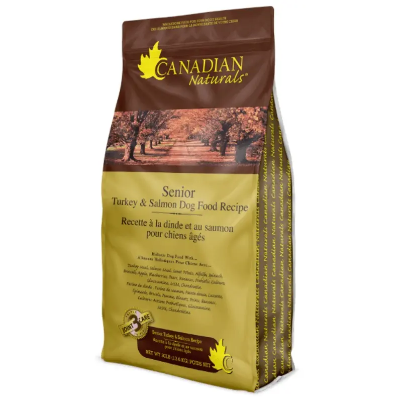 Canadian Naturals Turkey & Salmon Senior Dry Dog Food, 30lb