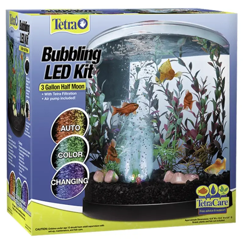 Tetra Bubbling LED Kit - 3 Gallons Half Moon Aquarium