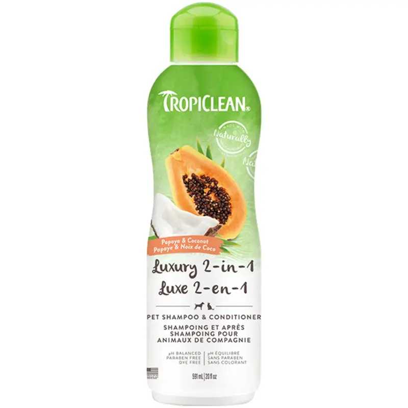 Tropiclean 2-in-1 Papaya & Coconut Pet Shampoo and Conditioner