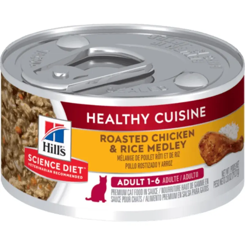 Science Diet Healthy Cuisine Roasted Chicken & Rice Medley Adult Canned Cat Food, 2.8oz