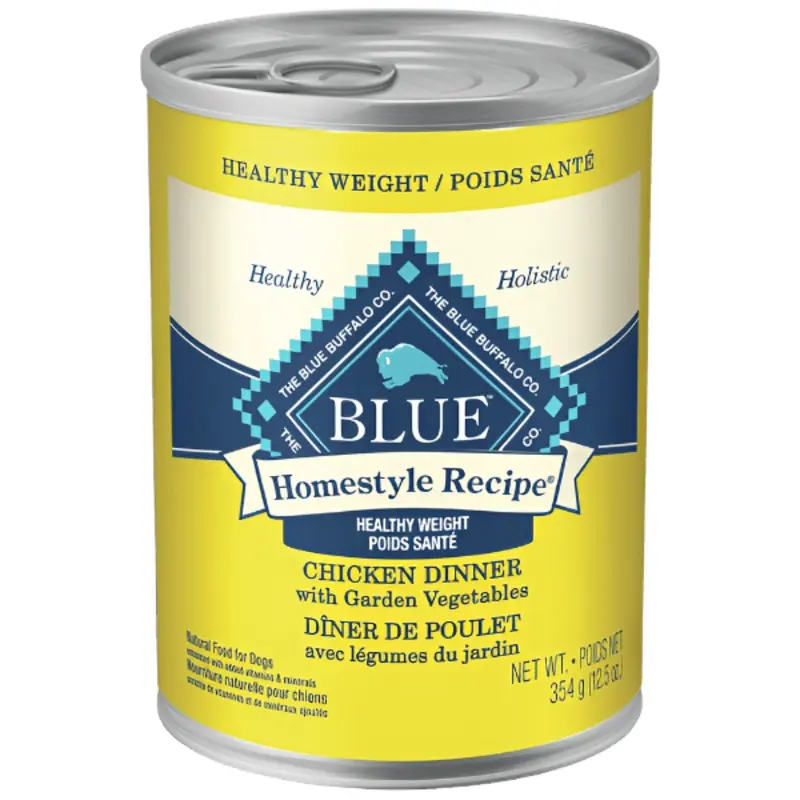 BLUE Homestyle Recipe Healthy Weight Chicken Dinner Canned Dog Food
