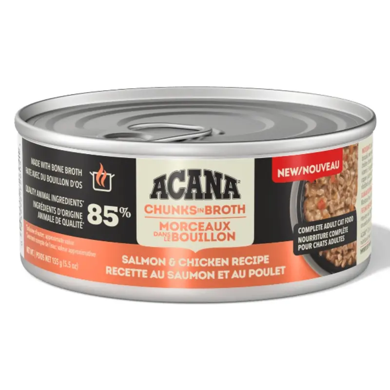 ACANA Chunks in Broth Salmon & Chicken Recipe Canned Cat Food, 5.5oz