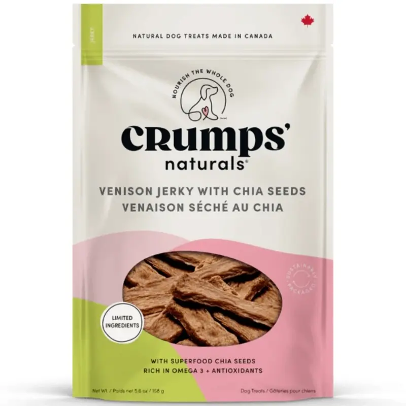 Crumps' naturals Venison Chia Jerky Dog Treats