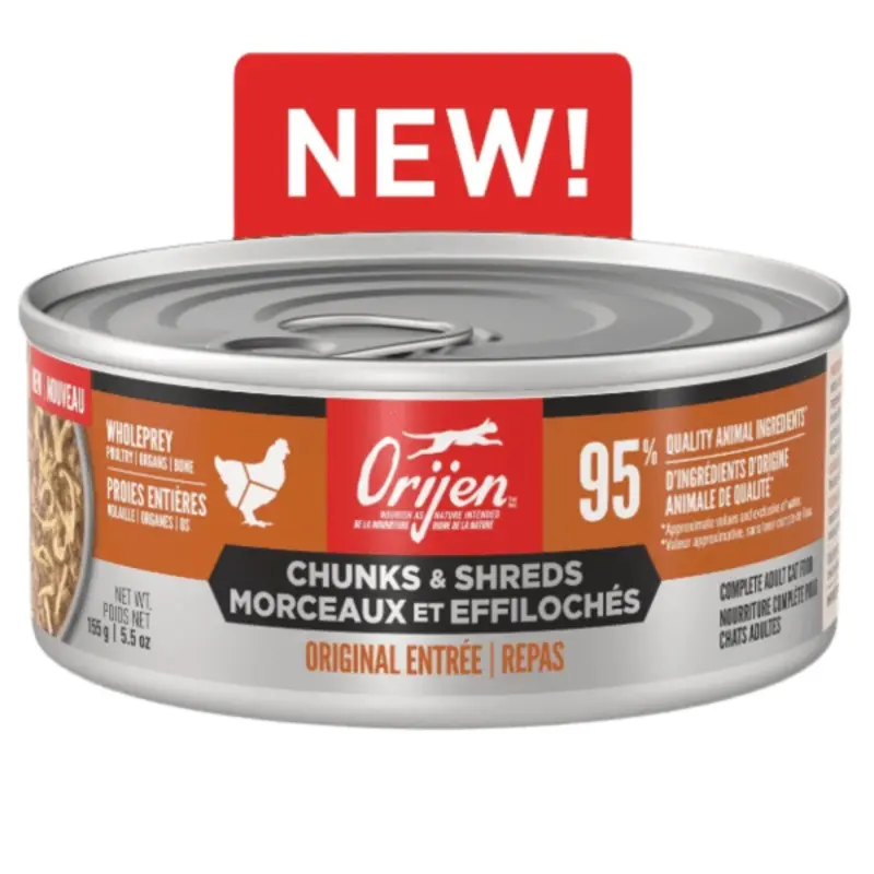 Orijen Original Chunks & Shreds Entre Canned Cat Food, 5.5oz