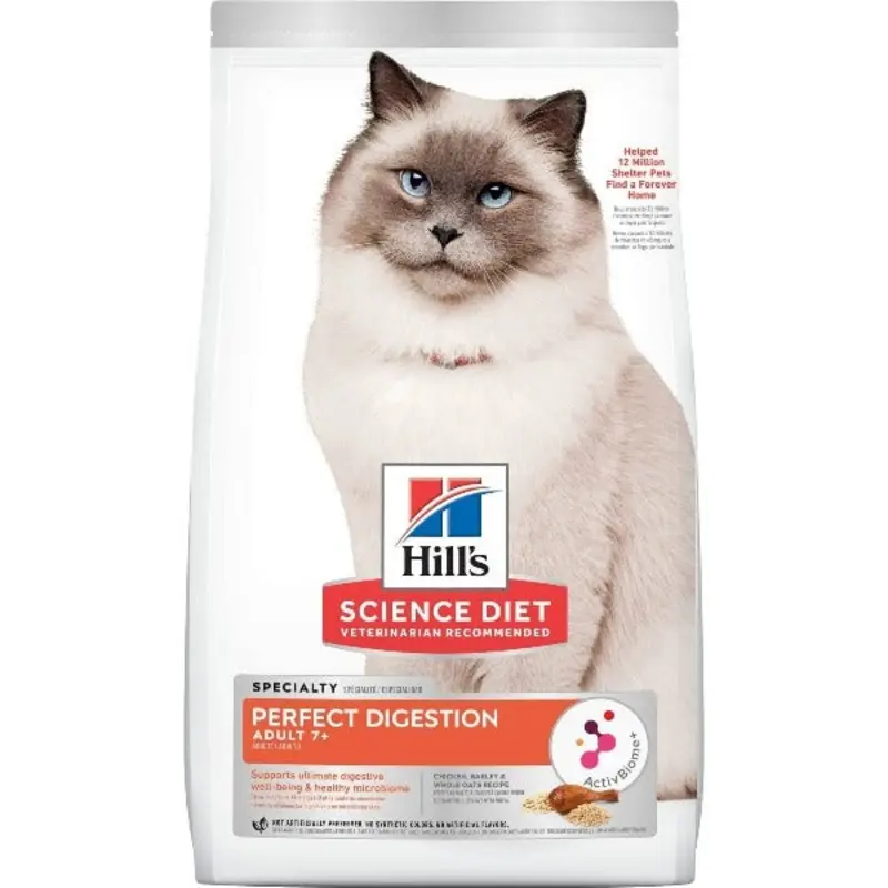 Science Diet Adult 7+ Perfect Digestion Chicken Recipe Dry Cat Food, 3.5lb