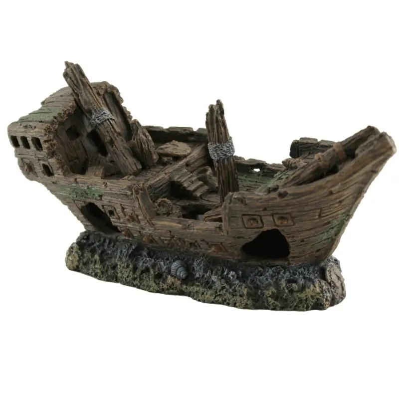 Fish Gear Shipwreck Aquarium Ornament