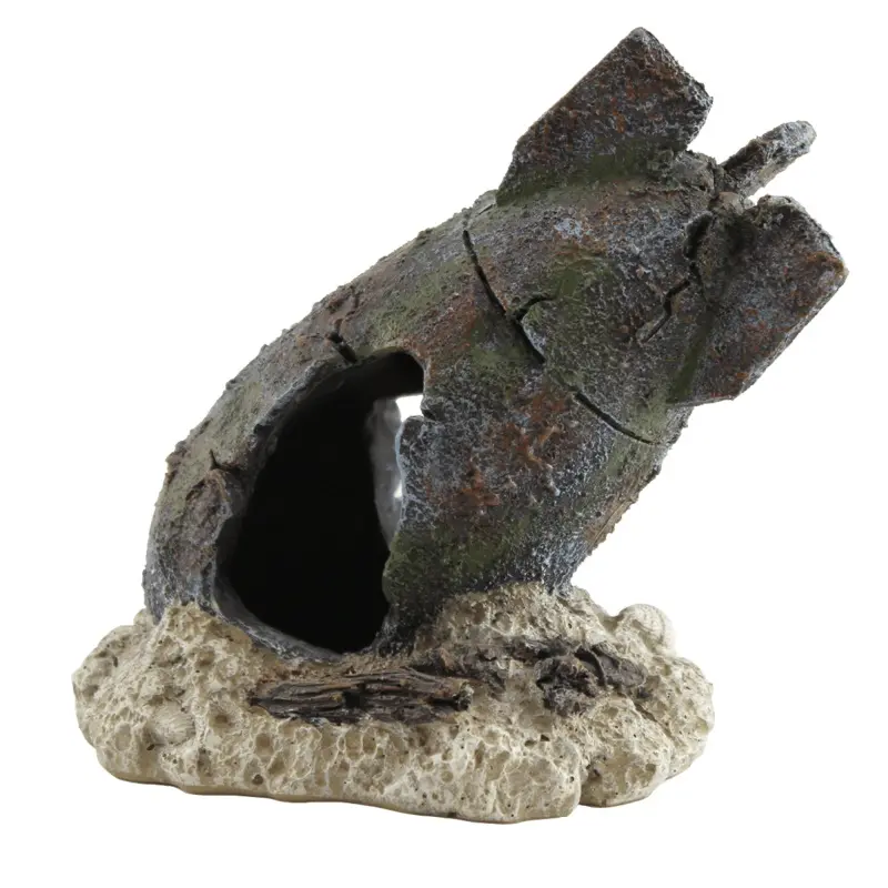 Fish Gear Sunken Bomb Aquarium Ornament