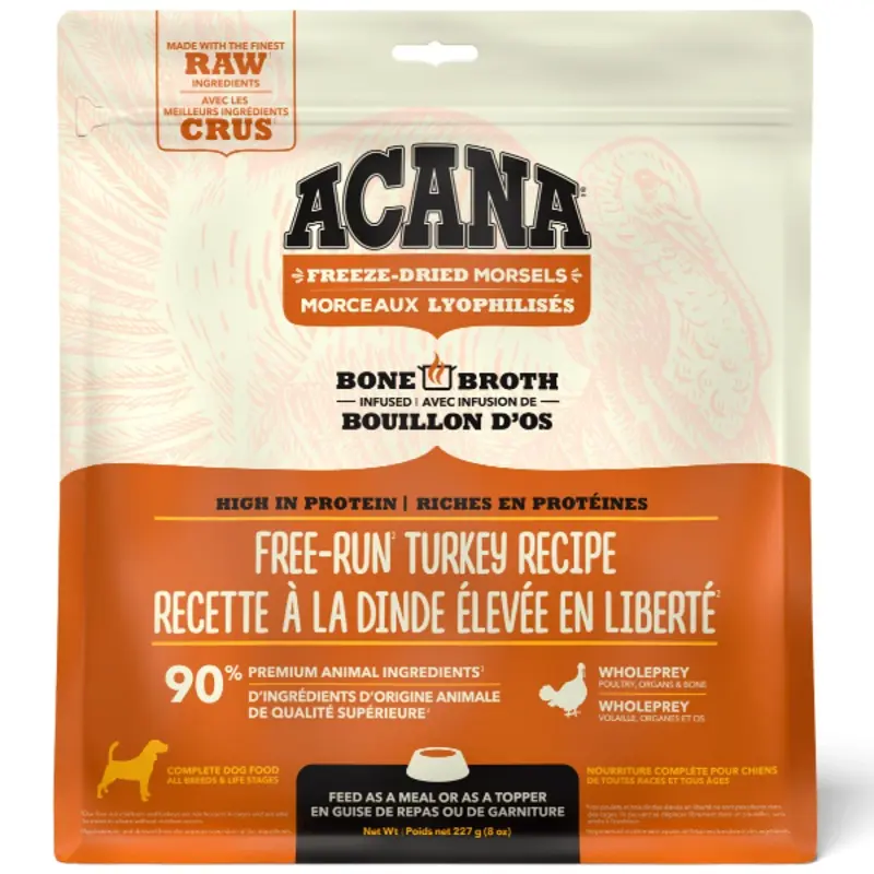 ACANA Free-Run Turkey Recipe Freeze Dried Dog Food, Morsels