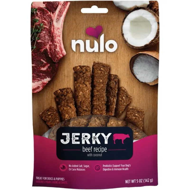 Nulo Freestyle Beef Recipe with Coconut Jerky Strips Dog Treats