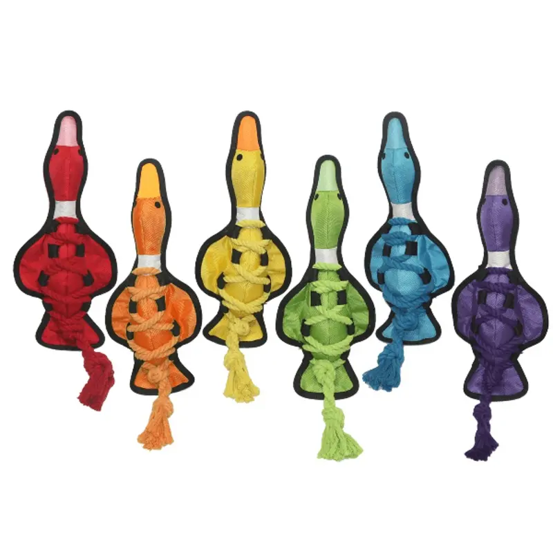 Multipet Cross-Ropes Duck Assorted Dog Toy