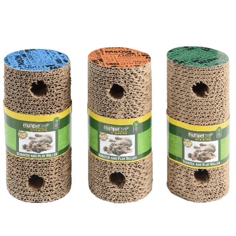 Multipet Scratch and Play Roller Cat Toy with Catnip