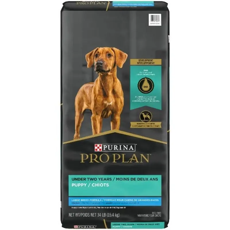 Purina Pro Plan Large Breed Chicken & Rice Dry Puppy Food, 34lb