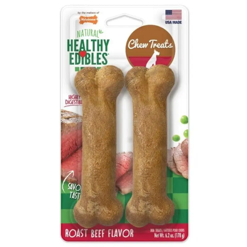 Nylabone Healthy Edibles Roast Beef Wolf Chews