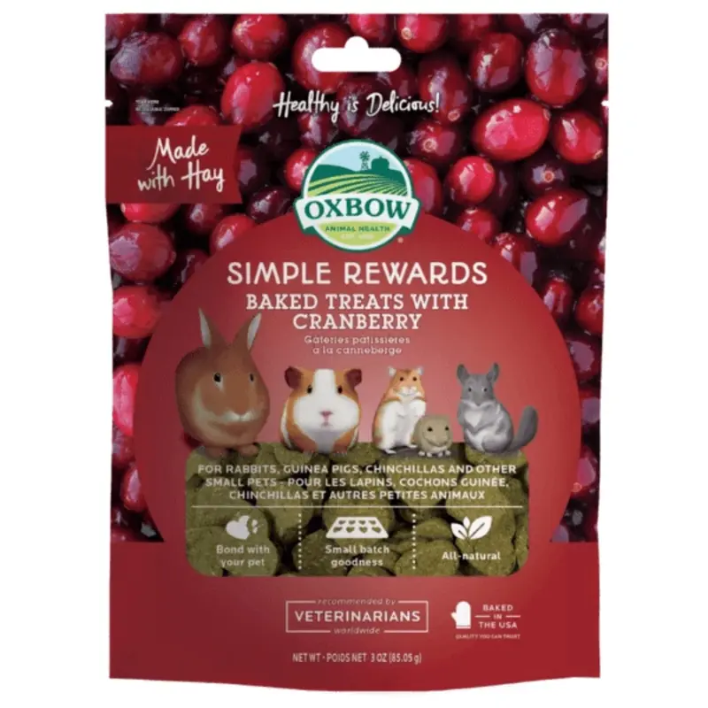 Oxbow Simple Rewards Baked Treats with Cranberry