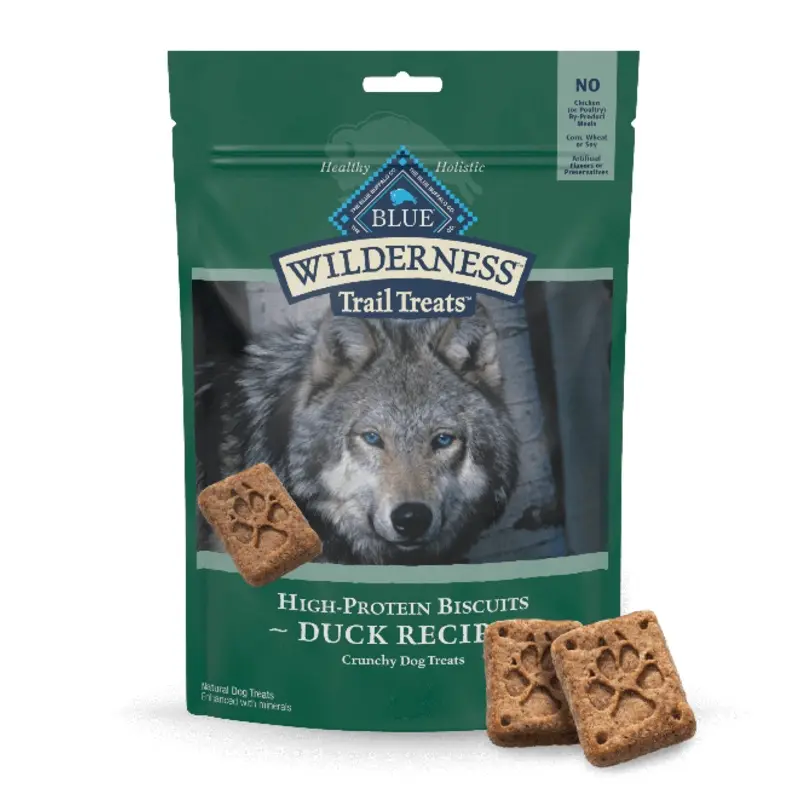 BLUE Wilderness Trail Treats Grain Free Biscuits; Duck Recipe