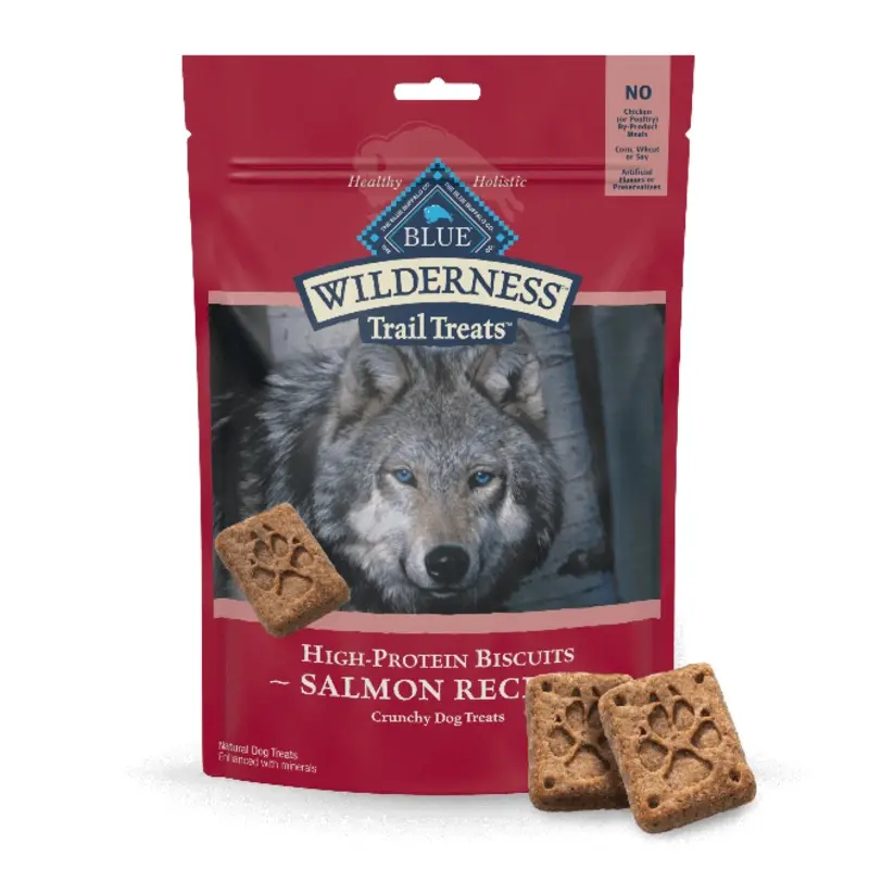 BLUE Wilderness Trail Treats Grain Free Biscuits; Salmon Recipe