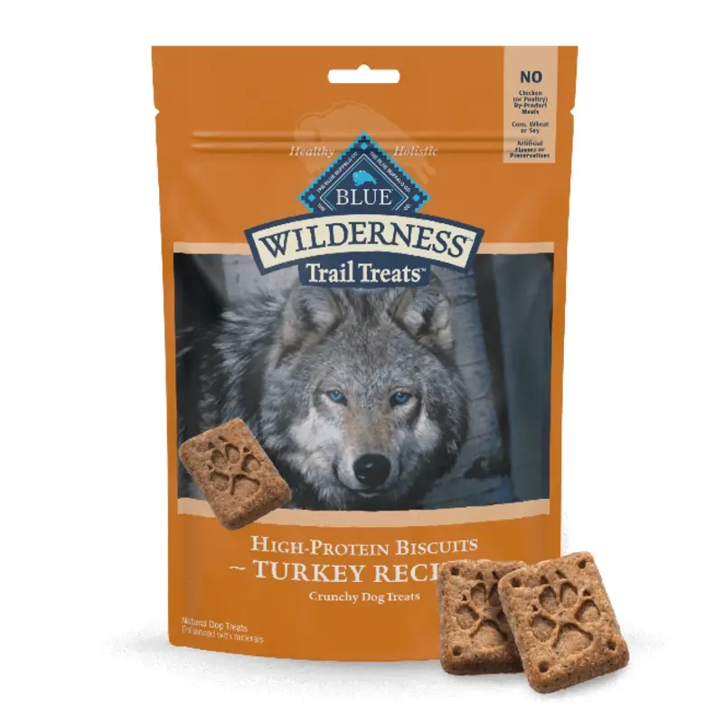 BLUE Wilderness Trail Treats Grain Free Biscuits; Turkey Recipe