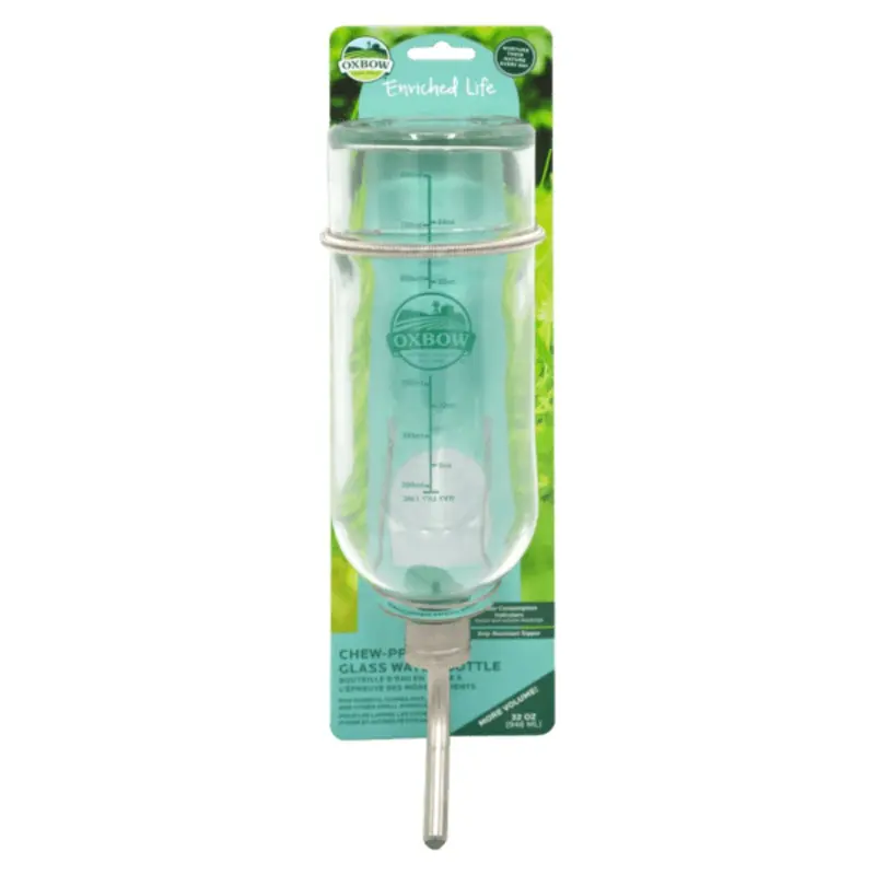 Oxbow Enriched Life - Chew Proof Glass Water Bottle