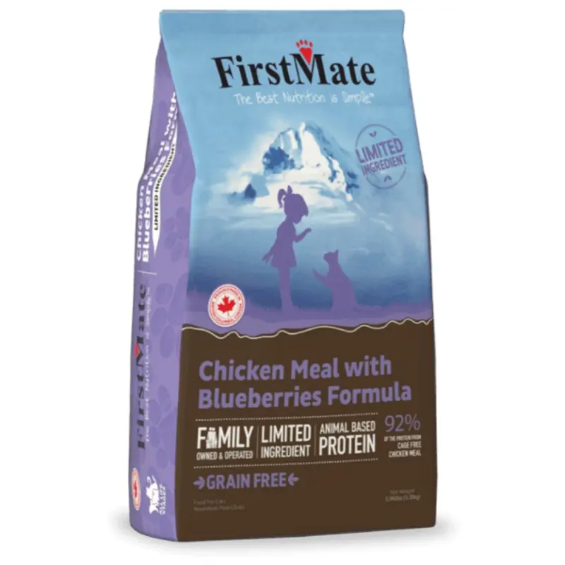 FirstMate LID Chicken Meal & Blueberries Formula Dry Cat Food, 3.96lb