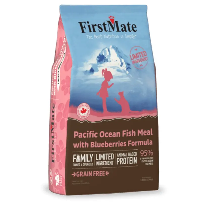 FirstMate LID Ocean Fish Meal & Blueberries Formula Dry Cat Food, 3.96lb