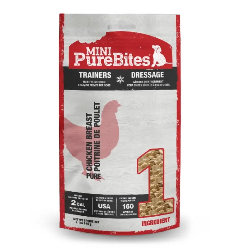 PureBites Freeze Dried Mini Training Chicken Breast Dog Treats, 60g