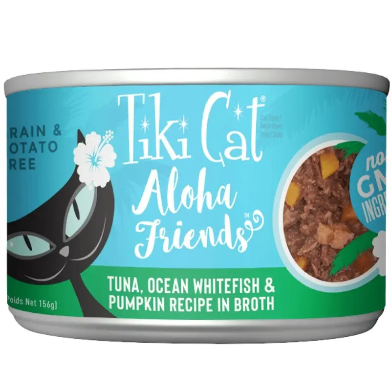 Tiki Cat Aloha Friends Tuna, Ocean Whitefish & Pumpkin Recipe Canned Cat Food, 5.5oz