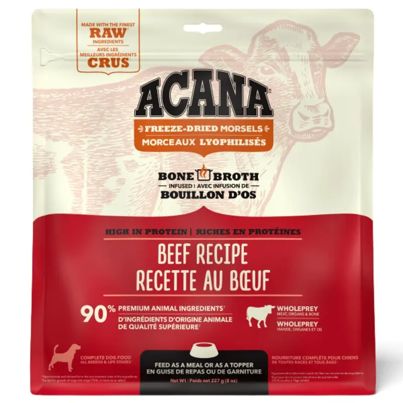 ACANA Beef Recipe Freeze Dried Dog Food, Morsels