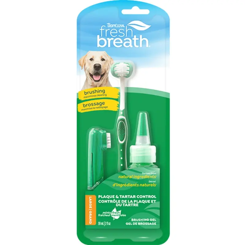 Tropiclean Fresh Breath Oral Care Kit For Dogs; Large Dogs
