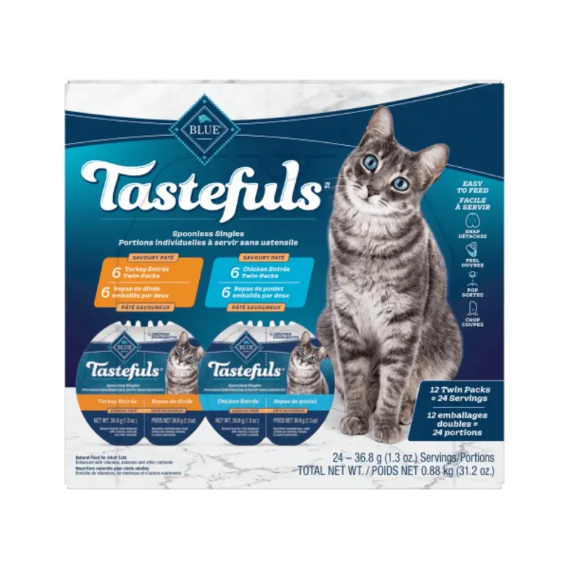 BLUE Tastefuls Spoonless Singles Chicken & Turkey Pate Variety Pack