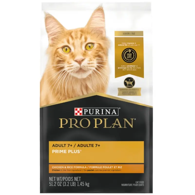Purina Pro Plan Adult 7+ Chicken & Rice Dry Senior Cat Food, 3.2lb