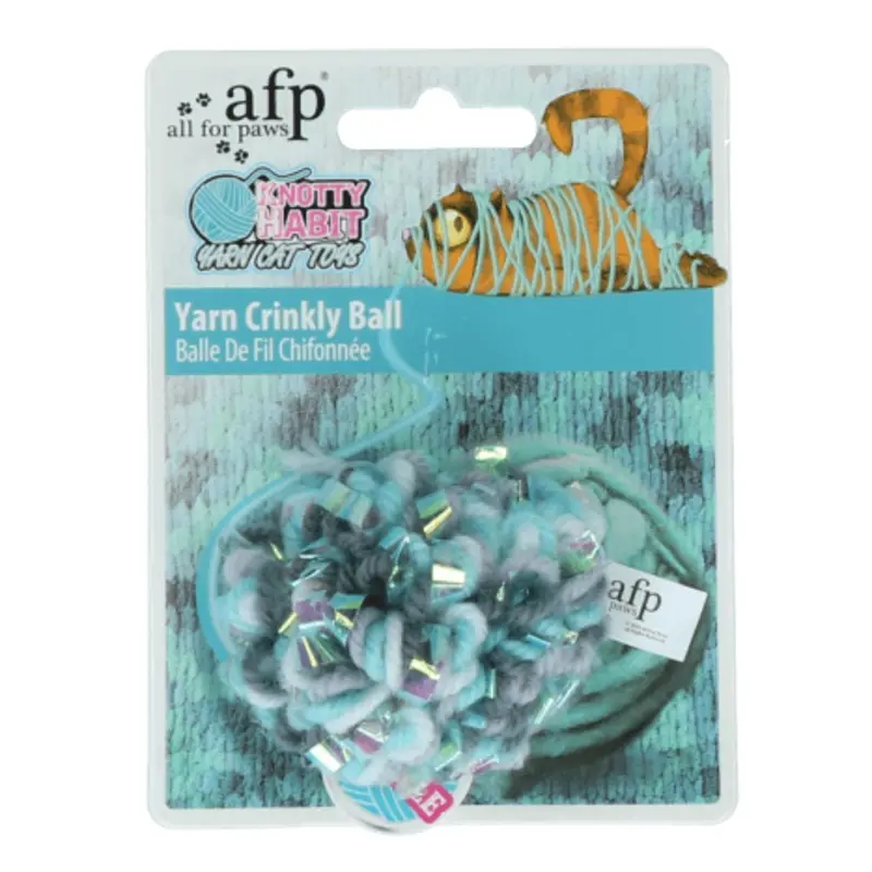 AFP Knotty Habit Yarn Crinkly Ball Cat Toy