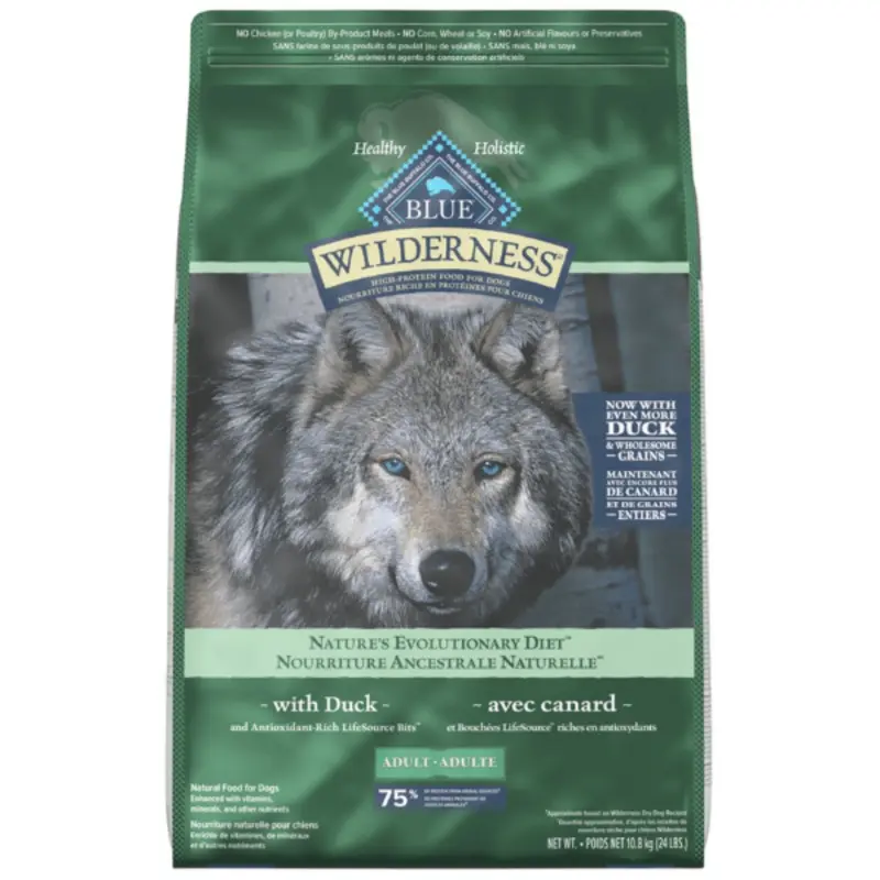 BLUE Wilderness Duck Recipe with Grains Dry Dog Food, 24lb