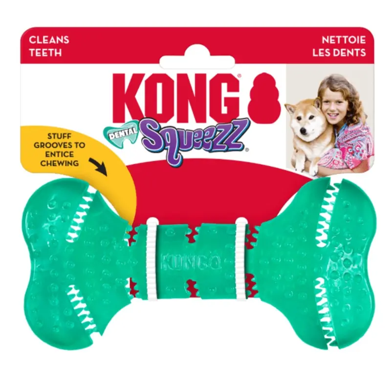 KONG Squeezz Dental Bone Dog Toy